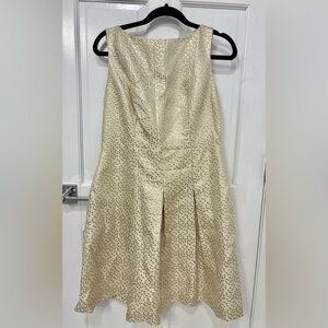 Ralph Lauren Cream and Gold Polka Dot Dress